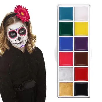 TOPLA Rasprodaja, Set za crtanje lica na Halloween|12 Boja, Scenski make-up za lice 